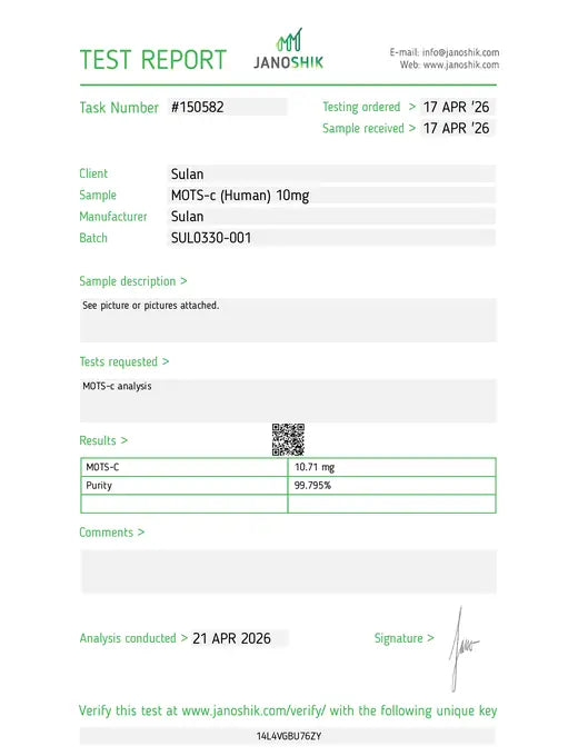 SULAN third-party test report Report #150582