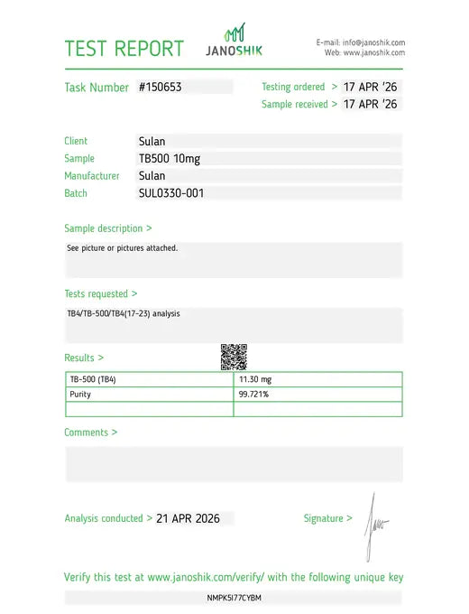 SULAN third-party test report Report #150653
