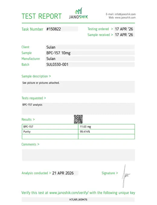SULAN third-party test report Report #150822